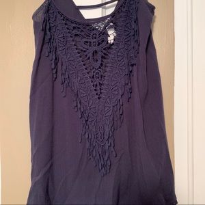Navy Tank with embellishments